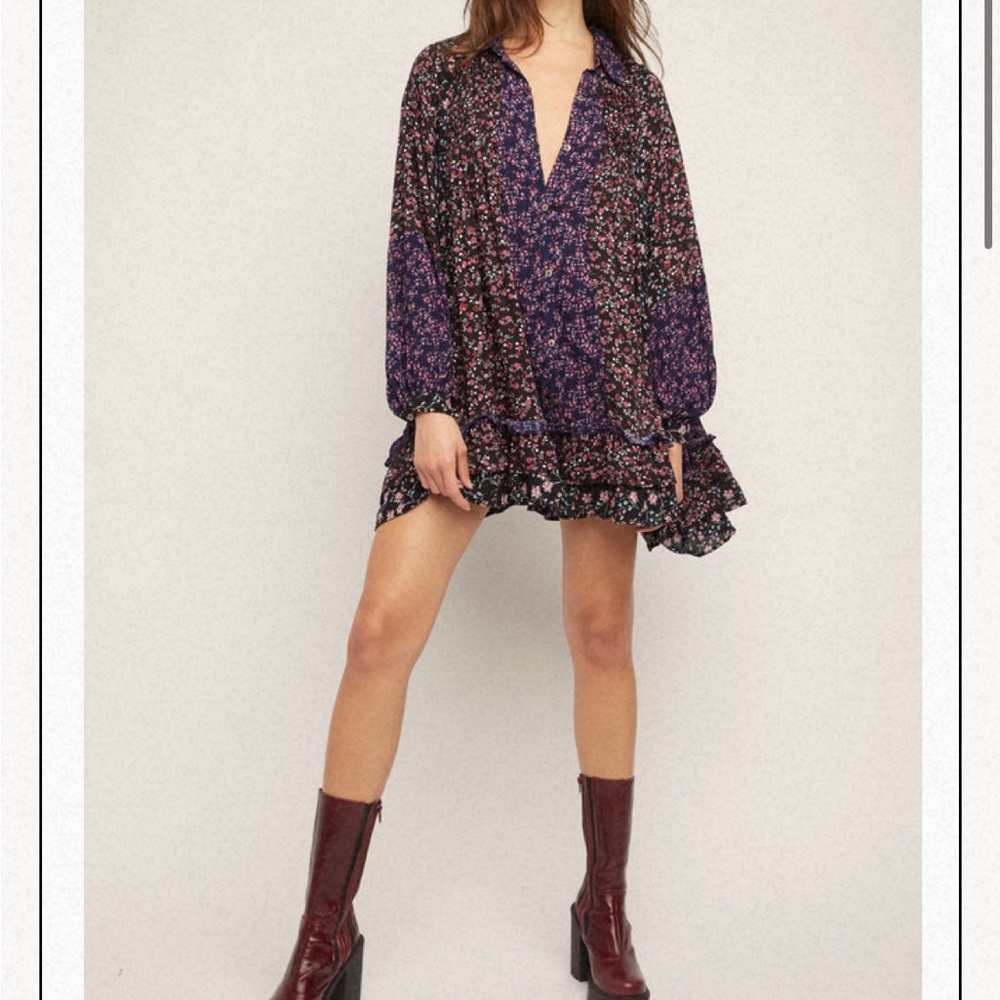 Free People Lost In You Printed Tunic Dark Combo